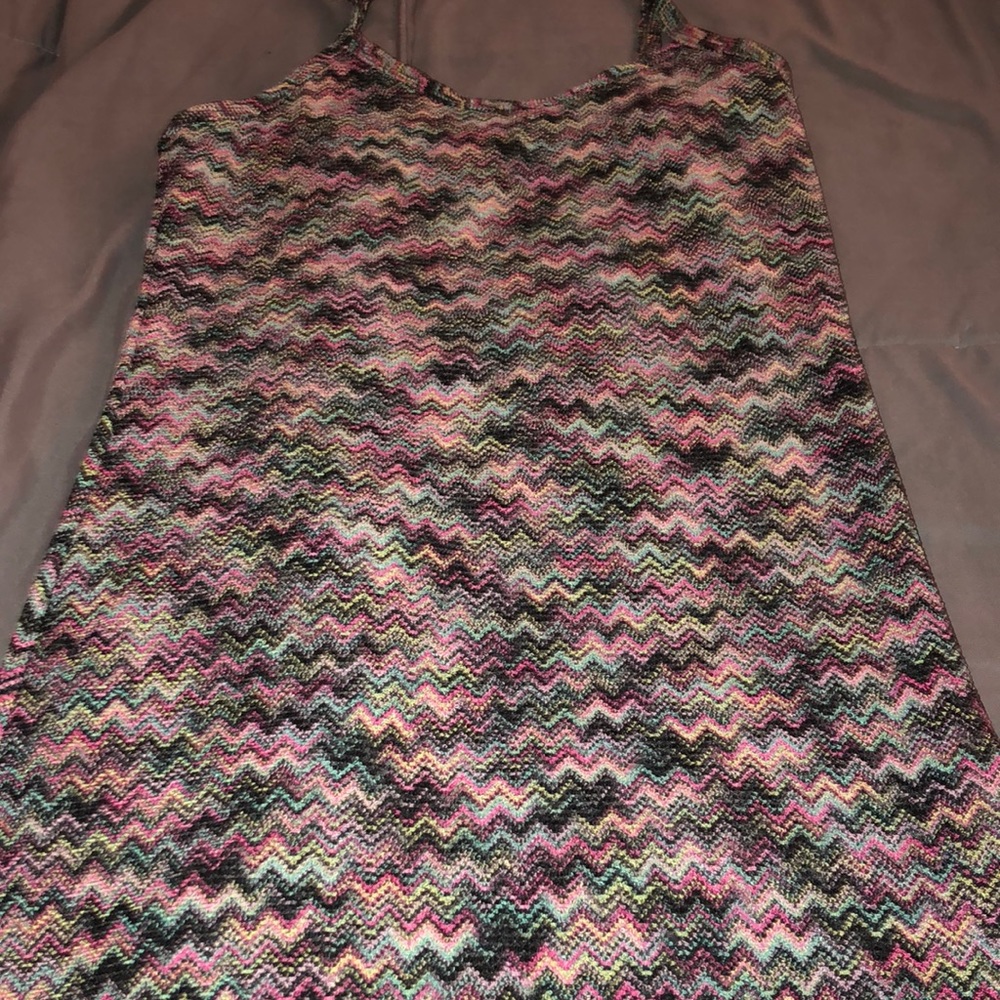 Multi color spaghetti strap tank